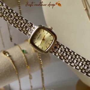 Vintage Squre Gold-Tone Bracelet Watch